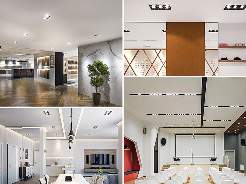 Dimmable COB Led Downlight Light Ceiling Spot Light 10W 20W 30W AC85-265V White/Black Ceiling Recessed Lights Indoor Lighting