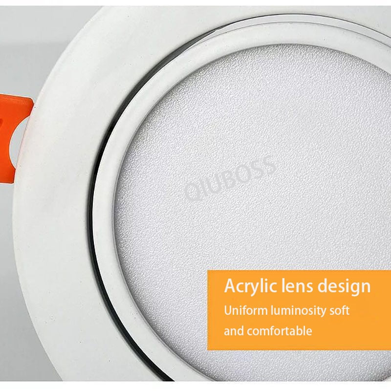 QIUBOSS Recessed LED Downlights 220V 110V Ceiling Light Dimmable LED Spotlights 15W 18W COB LED Lighting Lamp for Bathroom Loft