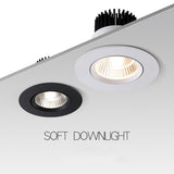 COB Dimmable LED Downlight AC85-265V Ceiling Light 5/9/12W Recessed Spotlight Warm White 3000k Natural White 6000k Indoor Lighting