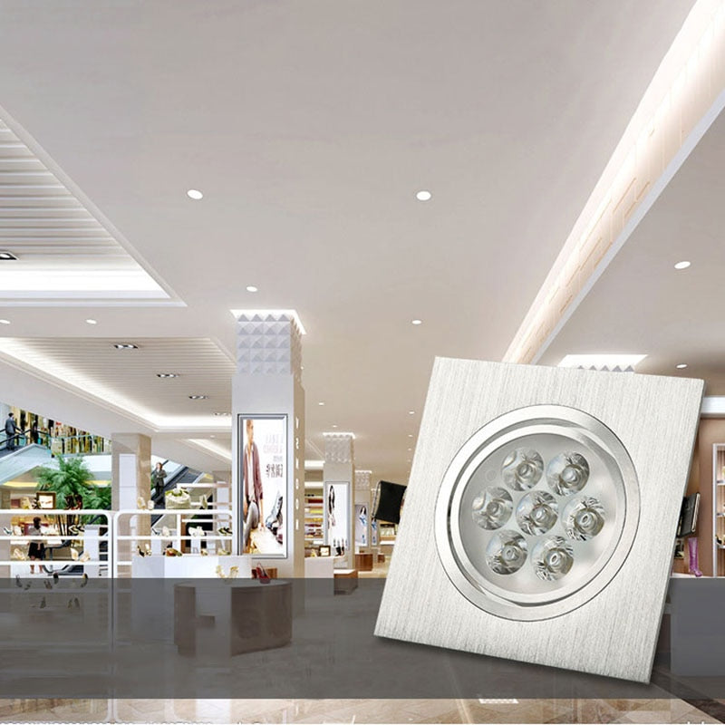 Dimmable Square LED Recessed Downlights COB LED Ceiling Lamp Spot Lights 9W/15W/18W/21W/30W/42W AC85~265V Room Lamps