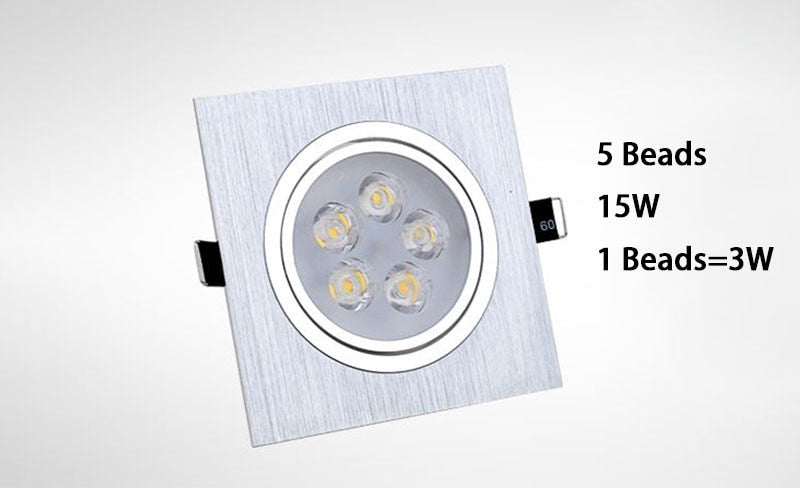 Dimmable Square LED Recessed Downlights COB LED Ceiling Lamp Spot Lights 9W/15W/18W/21W/30W/42W AC85~265V Room Lamps