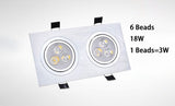 Dimmable Square LED Recessed Downlights COB LED Ceiling Lamp Spot Lights 9W/15W/18W/21W/30W/42W AC85~265V Room Lamps