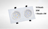 Dimmable Square LED Recessed Downlights COB LED Ceiling Lamp Spot Lights 9W/15W/18W/21W/30W/42W AC85~265V Room Lamps