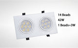 Dimmable Square LED Recessed Downlights COB LED Ceiling Lamp Spot Lights 9W/15W/18W/21W/30W/42W AC85~265V Room Lamps