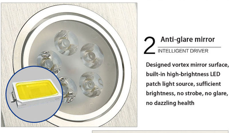 Dimmable Square LED Recessed Downlights COB LED Ceiling Lamp Spot Lights 9W/15W/18W/21W/30W/42W AC85~265V Room Lamps