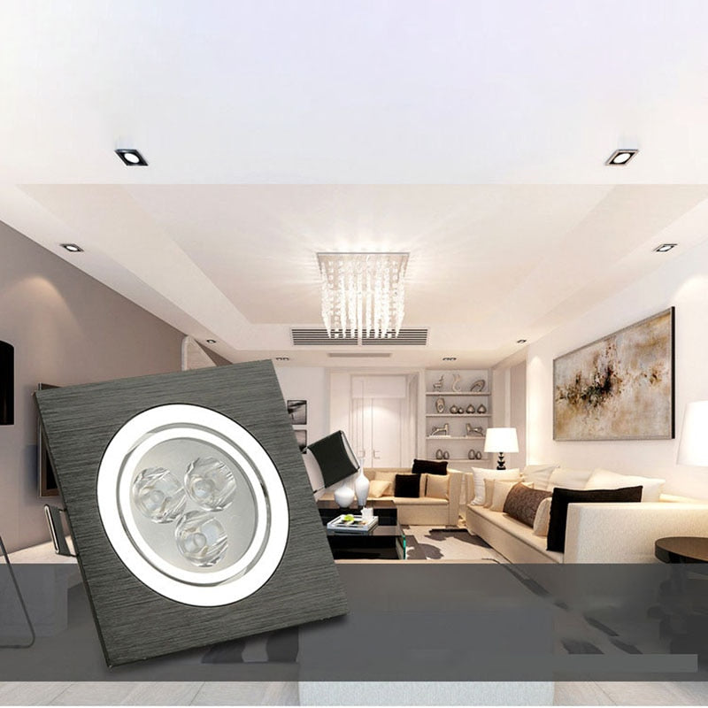 Dimmable Square LED Recessed Downlights COB LED Ceiling Lamp Spot Lights 9W/15W/18W/21W/30W/42W AC85~265V Room Lamps