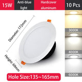 QIUBOSS 10 Pcs LED Downlights Recessed 220V LED Ceiling Lights Kitchen 3W 5W 7W LED Spot Lights 6 Inch Lighting Lamps for Indoor
