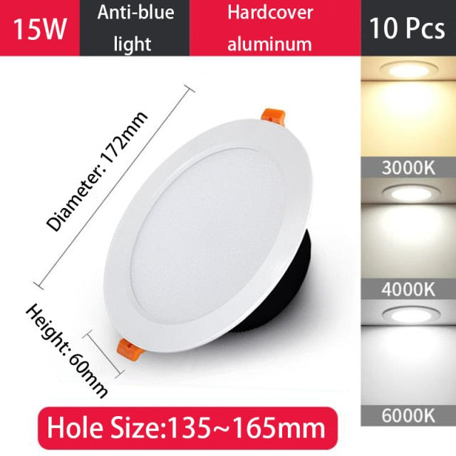 QIUBOSS 10 Pcs LED Downlights Recessed 220V LED Ceiling Lights Kitchen 3W 5W 7W LED Spot Lights 6 Inch Lighting Lamps for Indoor