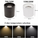 Dimmable LED Spotlight 7W 10W 15W 20W 110V/220V Downlight Angle Adjustable Ceiling Type Living Room Bedroom Household Spotlight