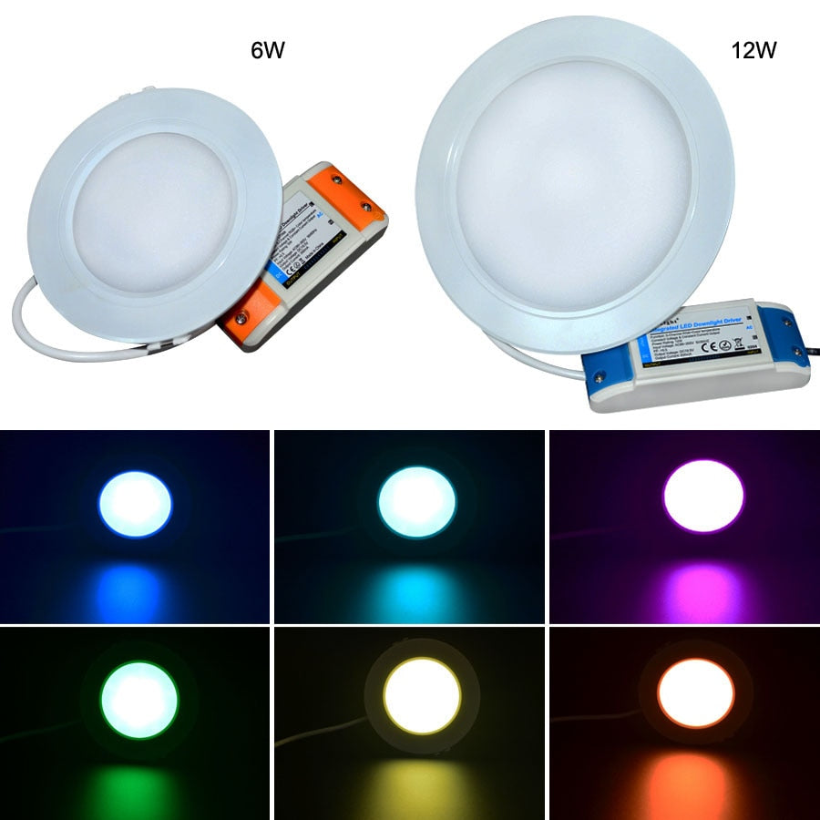 Milight 9W Square 12W LED Downlight Panel Dimmable RGB CCT AC85-265V Round Recessed LED Downlights Indoor Bed Room Lighting