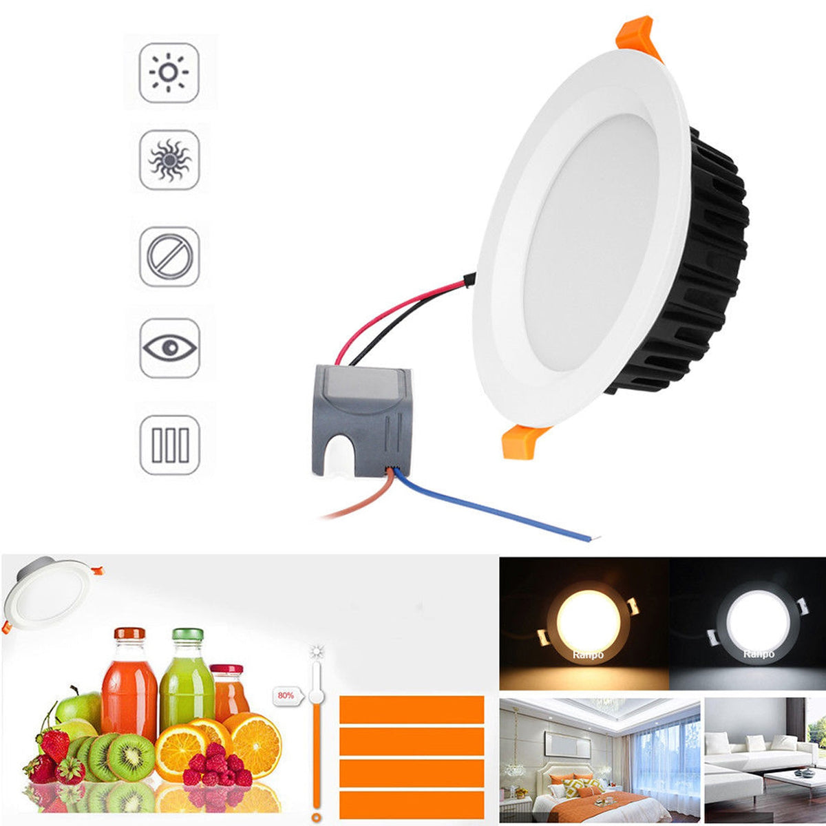 LED Recessed Ceiling Light Fixture Downlight Lamp + Driver Spotlight 6W 8W 12W 15W 27W 40W  Lighting For Home Office Decoration