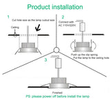 DC 12V LED downlight ceiling light spotlight 3W 7W 9W 12W recessed grille ultra-thin downlight round black white