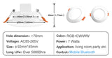 Ceiling Lamp Bluetooth-Compatible 4Pack RGB Dimmable Downlight Colorful Spot LED Recessed Round Light Smart Home Luminaire 220V