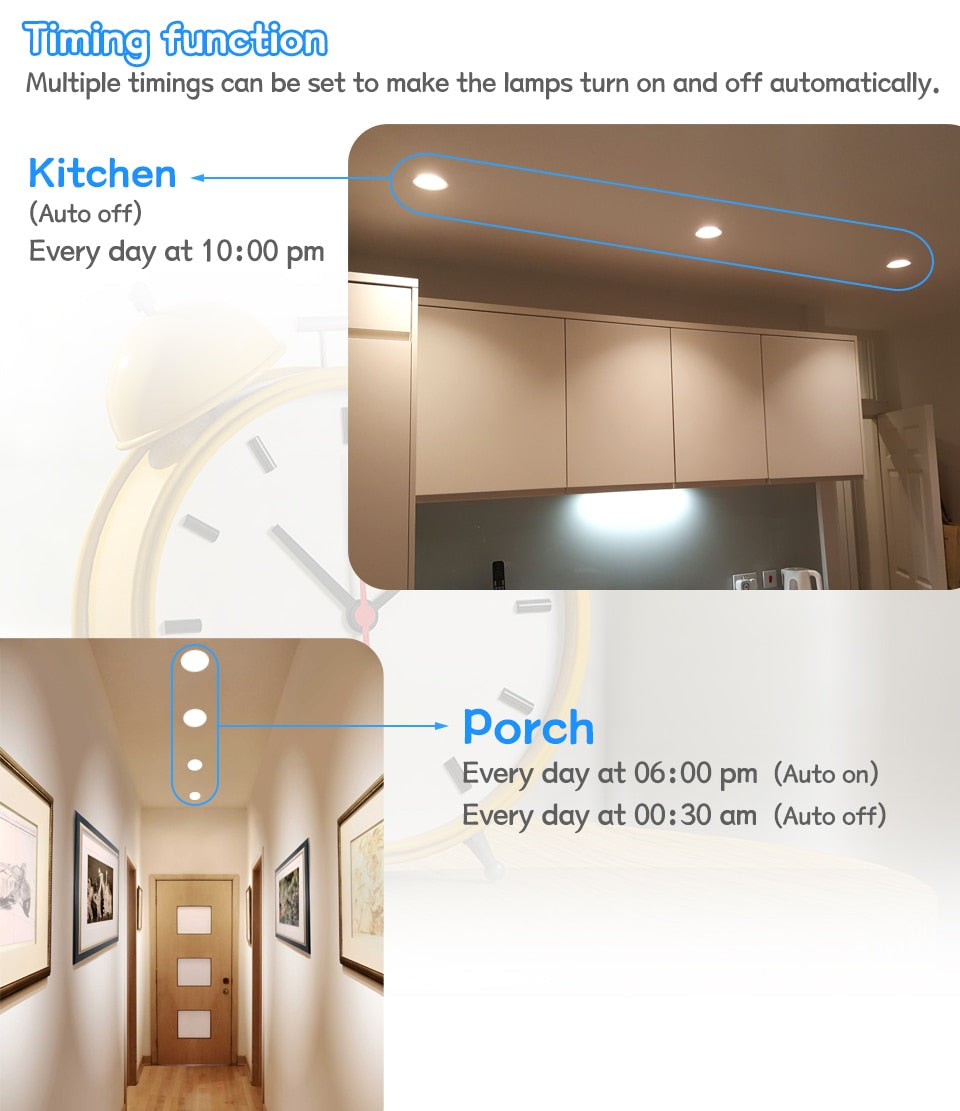 Ceiling Lamp Bluetooth-Compatible 4Pack RGB Dimmable Downlight Colorful Spot LED Recessed Round Light Smart Home Luminaire 220V