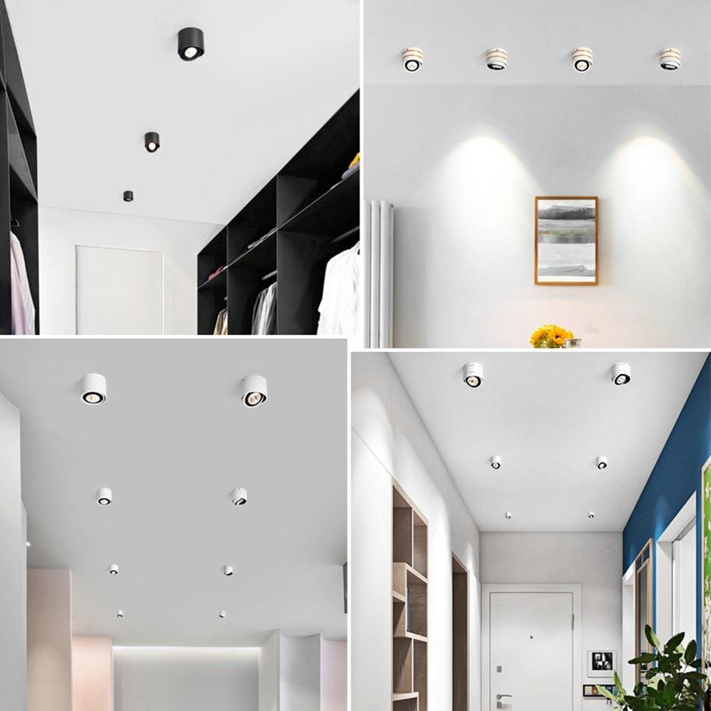 Surface Mounted LED Downlight lamp 360 Rotatable ceiling led lights 5W 7W 9W 15w cob led spot lights Ceiling Fixtures Lighting