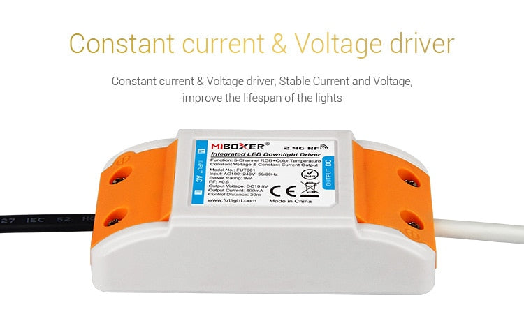 Miboxer FUT061 9W RGB+CCT LED Downlight Dimmable AC220V Recessed Downlight 2700K-6500K Support 2.4HG Remote/ WiFi APP Control