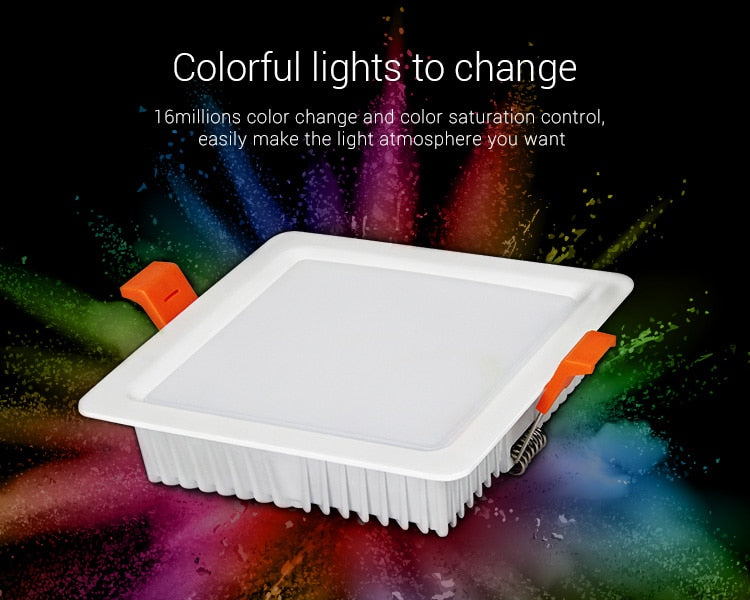Miboxer FUT064 9W RGB+CCT Square LED Downlight AC 100V-240V Indoor Panel lighting spot led light luces led lamp
