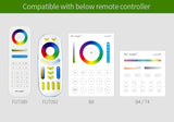 FUT064 Milight 9W RGB+CCT Square LED Downlight AC100~240V,FUT089 8-Zone RGB+CCT Remote Controller WL-Box1 Wifi