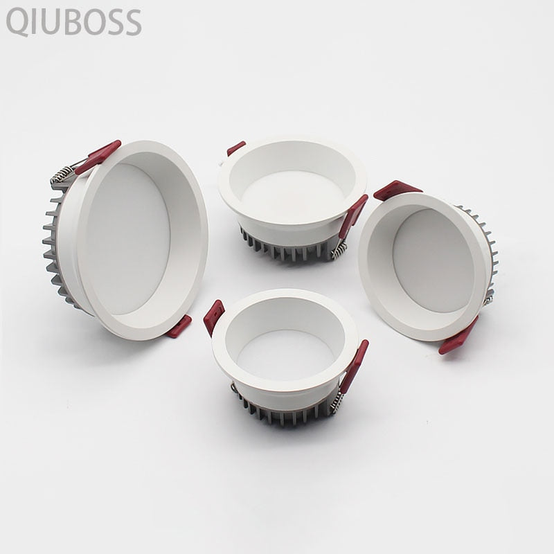 Recessed Round LED Dimmable Anti-Glare Downlight 5W/7W/9W/12W/15W Ceiling light AC85~265V Background Lamp Indoor Lighting