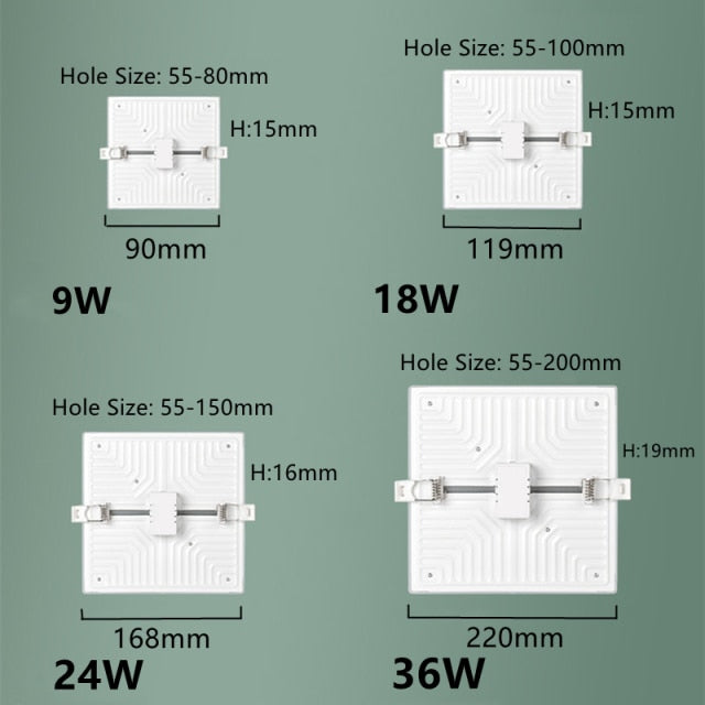 Ultra-thin Recessed Led Ceiling Lights Modern Ceiling Lamps 220V  Bedroom Kitchen Indoor Downlight  9W 18W 24W  36W Panel Light