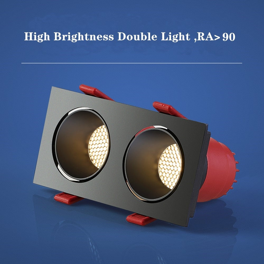 Dimmable Led Downlights 220v 110v Anti Glare Led Ceiling Lamp 30w 24w Square Recessed lamp 15W 7W LED Spot light Cold/warm white