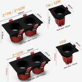 Dimmable Led Downlights 220v 110v Anti Glare Led Ceiling Lamp 30w 24w Square Recessed lamp 15W 7W LED Spot light Cold/warm white