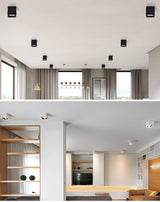 Square Round dimmable COB LED downlight 7W 9W 12W 15W 20W 25W  ceiling spotlight AC85 ~ 265V LED surface light indoor lighting