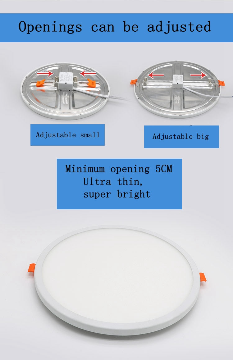 LED ultra-thin dimmable embedded downlight 6w/8w/15w/20w round AC85-265v