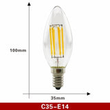 E27 E14 Retro Edison LED Filament Bulb Lamp AC220V Light Bulb C35 G45 A60 ST64 G80 G95 G125 Glass Bulb Vintage Candle Light