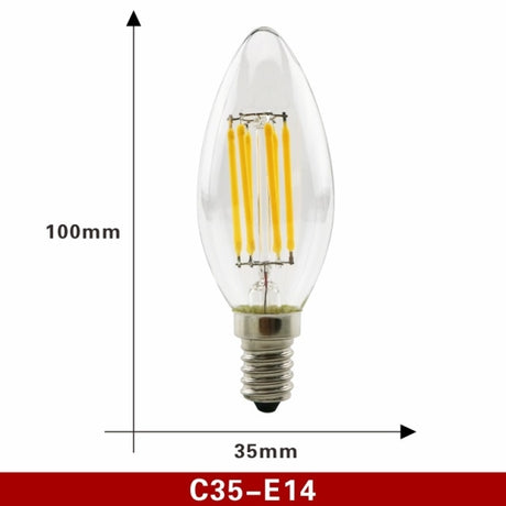 E27 E14 Retro Edison LED Filament Bulb Lamp AC220V Light Bulb C35 G45 A60 ST64 G80 G95 G125 Glass Bulb Vintage Candle Light