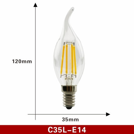 E27 E14 Retro Edison LED Filament Bulb Lamp AC220V Light Bulb C35 G45 A60 ST64 G80 G95 G125 Glass Bulb Vintage Candle Light