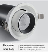 QIUBOSS Recessed LED Downlights 220V for Living Room Dimmable Led Spotlights COB Ceiling Lamps 10W 20W LIghting Light for Indoor