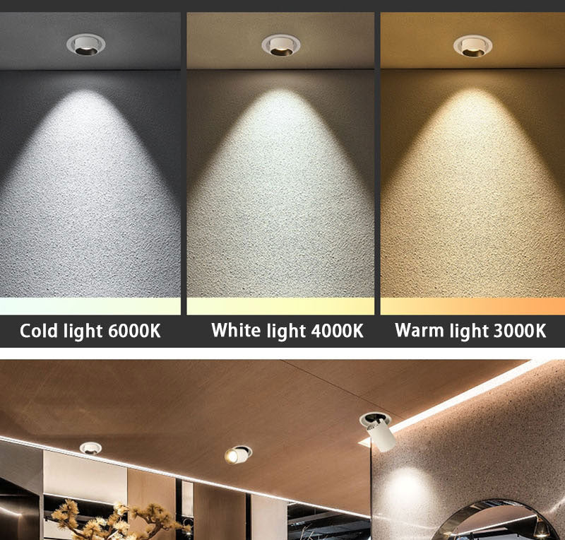 QIUBOSS Recessed LED Downlights 220V for Living Room Dimmable Led Spotlights COB Ceiling Lamps 10W 20W LIghting Light for Indoor