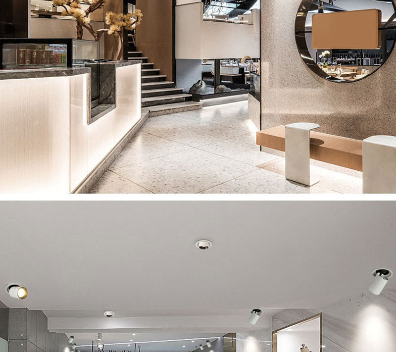 QIUBOSS Recessed LED Downlights 220V for Living Room Dimmable Led Spotlights COB Ceiling Lamps 10W 20W LIghting Light for Indoor