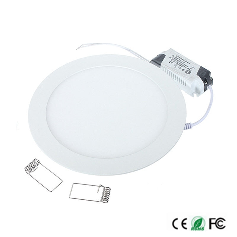 20pcs Ultra Bright 3W 6W 9W 12W 15W 25W Led Ceiling Recessed Downlight Round Panel light 1800Lm Led Panel Bulb Lamp Light