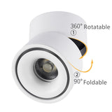 360 Degree Rotatable 90 Degree Folding Surface Mounted Downlight Dimmable 7W 10W 12W 15W Angle Adjust Ceiling Light Home Bedroom