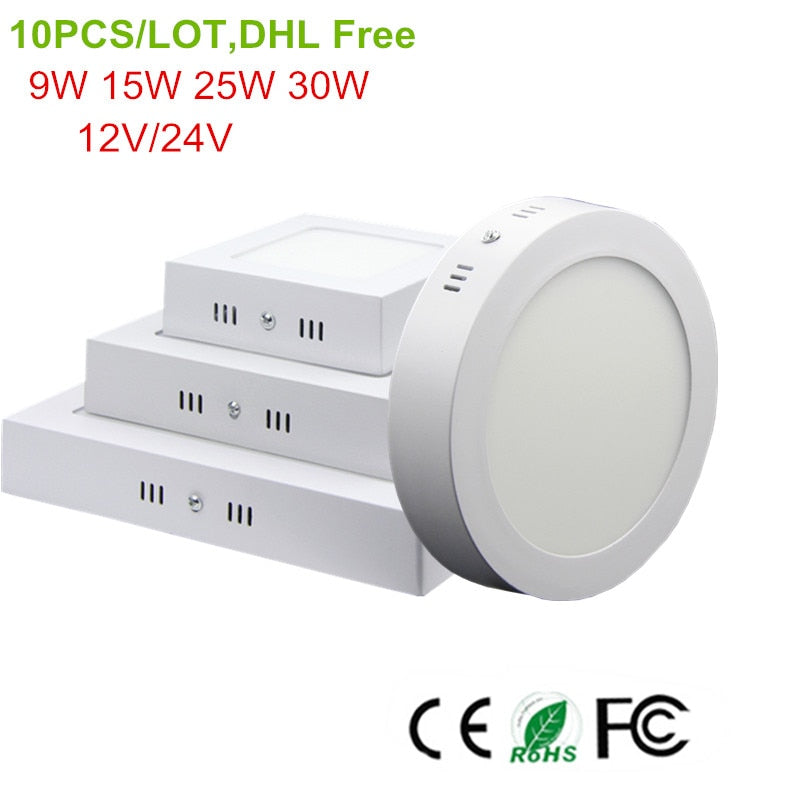 LED Downlights Surface mounted Round/Square panel light 9W 15W 25W 30W Downlight for Kitchen/Foyer/Balcony/Bathroom/Bedroom