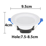 85-265V 7W 3 Color Dimmable Round Led Recessed Ceiling Panel Light Led Down Light Downlight Fixture Lamp Ceiling Lamp