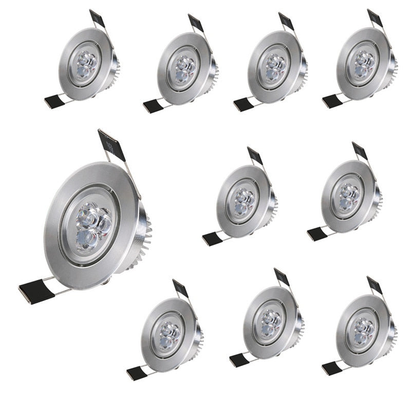 Led Downlight 300lm 10pcs/lot 3W LED Recessed Lamp Hole Size 55-65mm 65-75mm Aluminum 110V/220V for home illumination