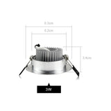 Led Downlight 300lm 10pcs/lot 3W LED Recessed Lamp Hole Size 55-65mm 65-75mm Aluminum 110V/220V for home illumination