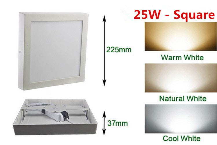 LED 9W/15W/25W Square Led Panel Light Surface Mounted Downlight lighting Led ceiling down AC85-265V + Driver