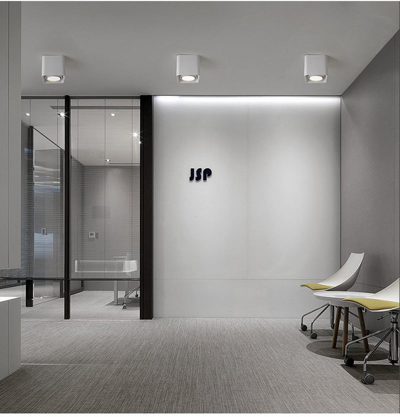 Square Surface Mounted LED COB Downlight White 7W 21W 24W 36W Dimmable 110V 220V Rotatable Ceiling Spotlight For Indoor Lighting