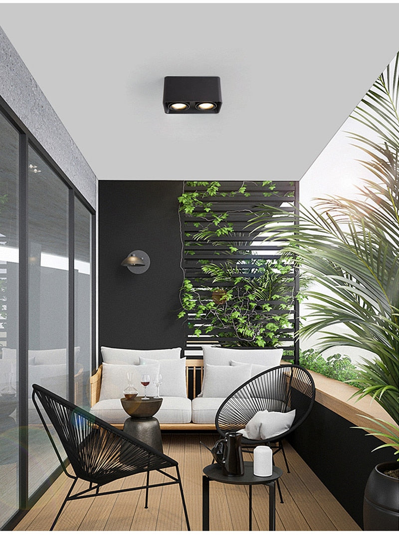 Square Surface Mounted LED COB Downlight White 7W 21W 24W 36W Dimmable 110V 220V Rotatable Ceiling Spotlight For Indoor Lighting