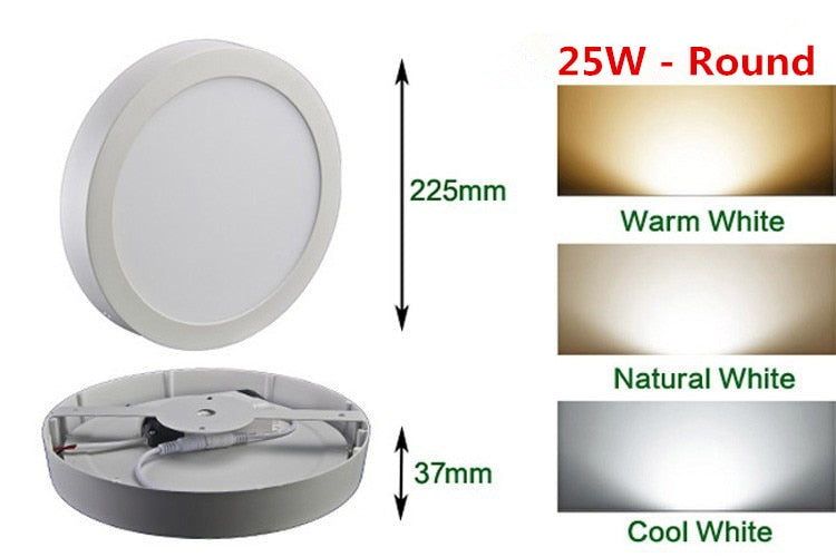 Downlight 9W 15W 25W Led Panel Light Surface Mounted Led Downlight lighting 110-240V + Drivers