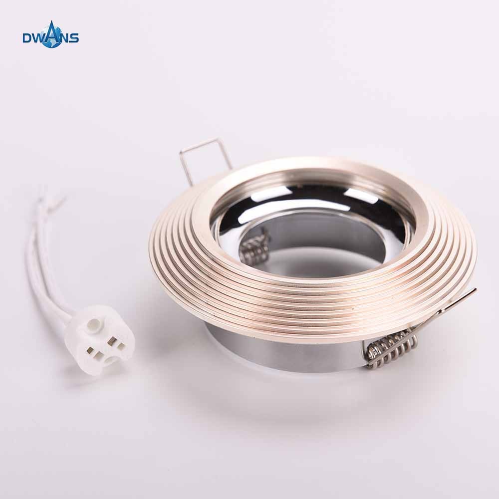 Round shape Chrome color Recessed downlight with LED Bulbs MR16 GU10Aluminum lamp for indoor Decor
