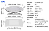 LED Panel Light Led Lights LED Downlight Panel Light Round/Square 3W 6W 9W 12W 15W 18W 24W Recessed