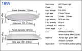 LED Panel Light Led Lights LED Downlight Panel Light Round/Square 3W 6W 9W 12W 15W 18W 24W Recessed