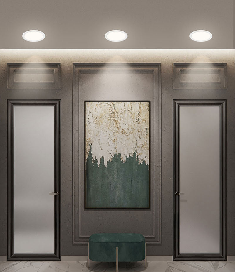 QIUBOSS Recessed LED Downlights 220V for Living Room Ultra-thin LED Wall Lights 7W 15W Ceiling Lamp for the Kitchen Bedroom Hall