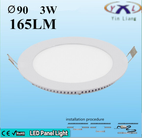 Hot Ultra Thin Design LED Surface Ceiling Recessed Grid Downlight / Round Panel Light Aluminum Shell 3W 4W 6W 12W 15W Warm White