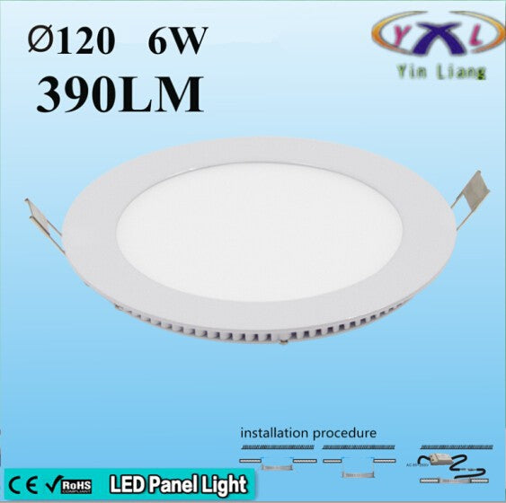 Hot Ultra Thin Design LED Surface Ceiling Recessed Grid Downlight / Round Panel Light Aluminum Shell 3W 4W 6W 12W 15W Warm White